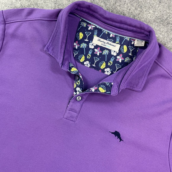 Other - Tommy Bahama Mens Polo Shirt XL Purple Short Sleeve IslandZone Resort Golf Pima